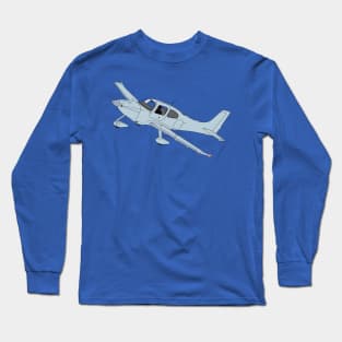 Cirrus SR22 Aircraft Illustration Long Sleeve T-Shirt